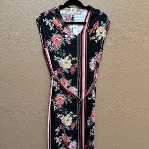 Dra Los Angeles Black Floral Midi Dress